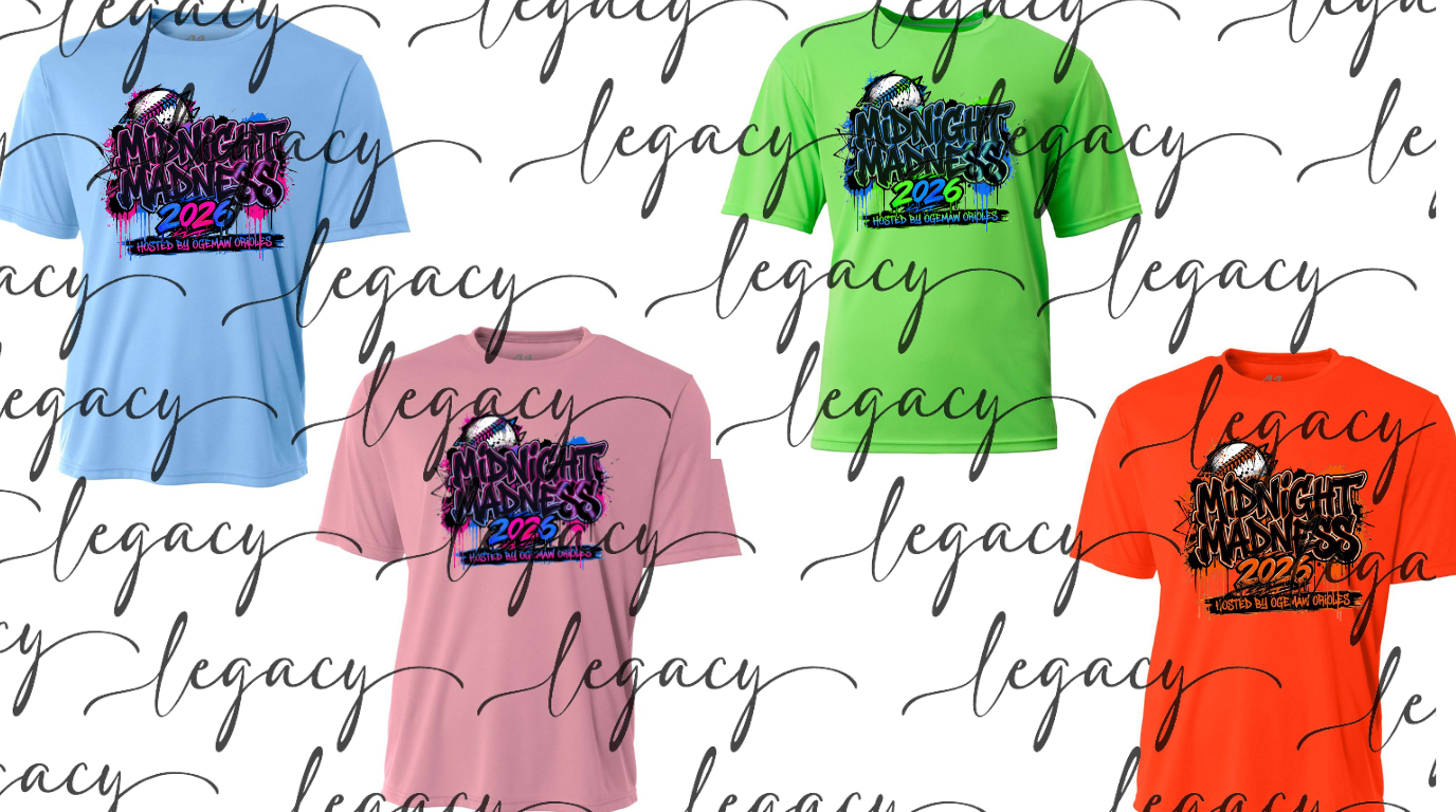 Midnight Madness COLORED DRI FIT Top options MM 2026