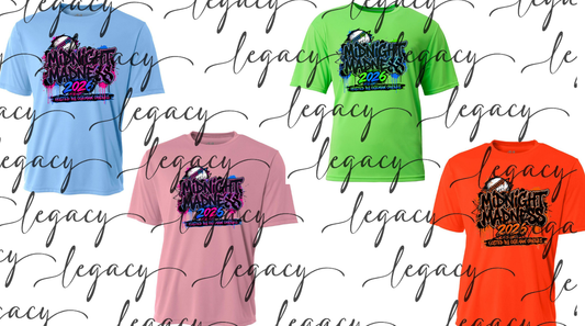 Midnight Madness COLORED DRI FIT Top options MM 2026
