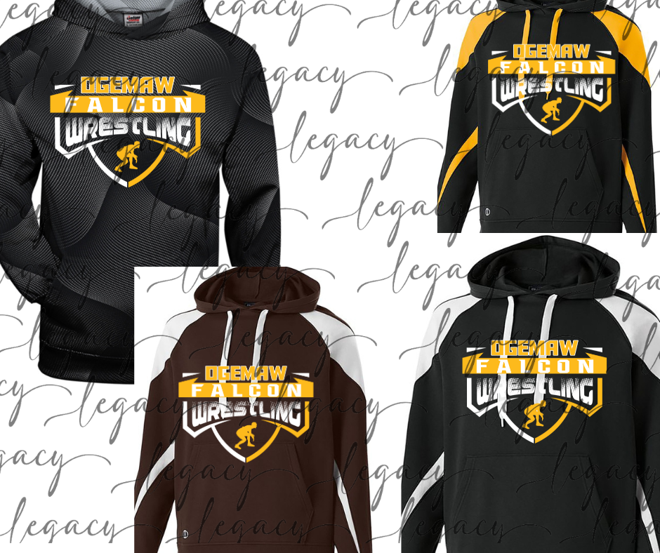 Ogemaw Falcon Wrestling Wrestler Specialty Name Brand Hoodie Options Falcon Wrestling 2025