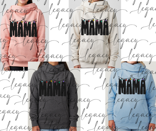 Mama Lights Cowl Neck Top Multi Color Options Holiday Magic