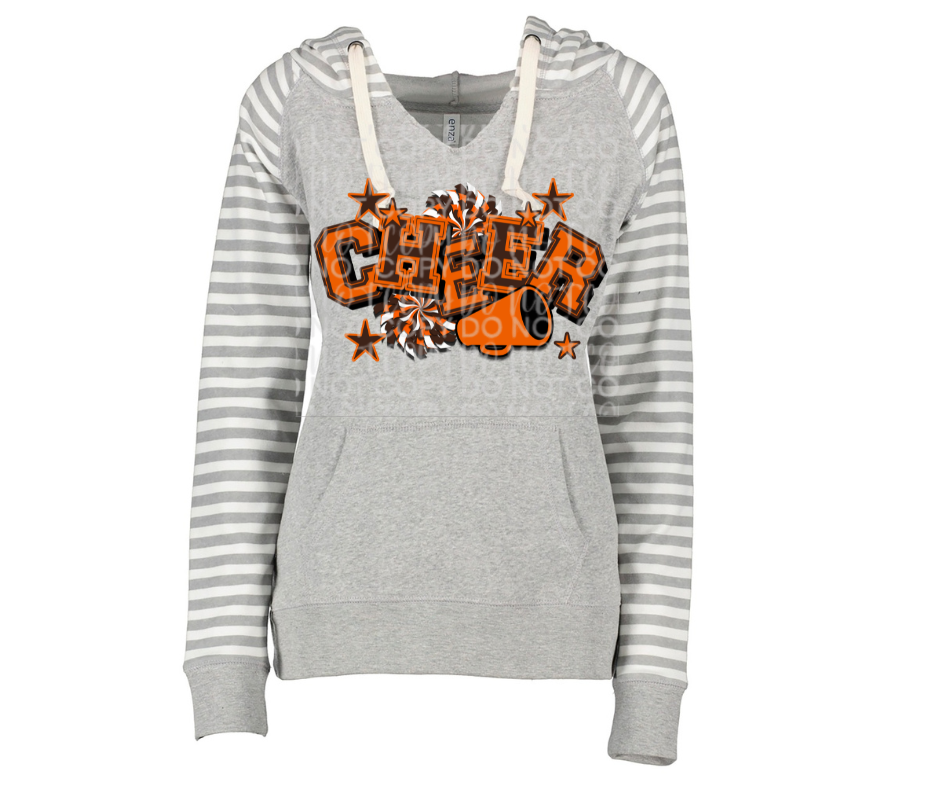 Browns Cheer Striped Sleeves Hoodie Top Options Ogemaw Browns 2025