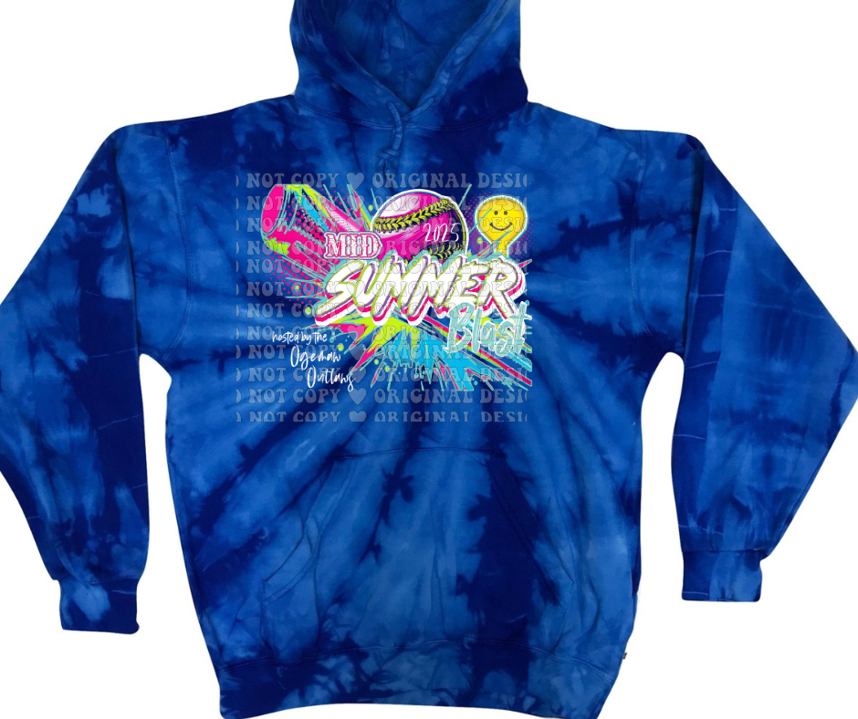 Mid Summer Blast 2025 Tie Dye & Colored Hoodie Options