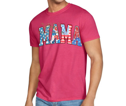 MAMA Stars Floral Stripes 4th Red White & Blue American Pride America Freedom 2025