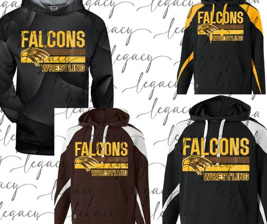 Falcons Wrestling Distressed Stripes Specialty Hoodie Options Falcon Wrestling 2025