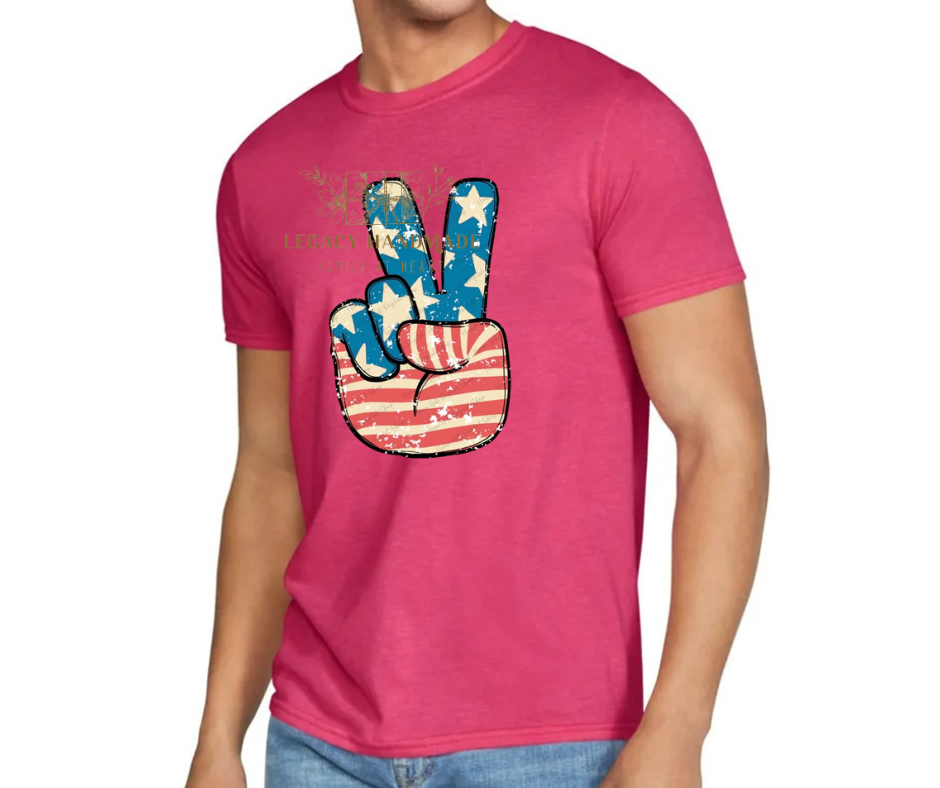 Peace Fingers 4th Red White & Blue American Pride America Freedom 2025
