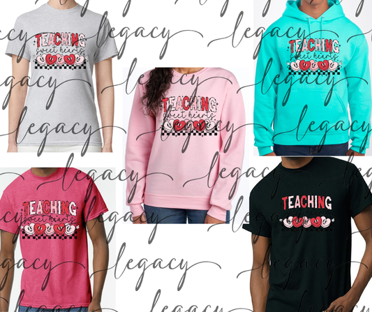 Teaching sweethearts Vday Valentines 2026 Cotton/Poly Blend Multi Color Top Options