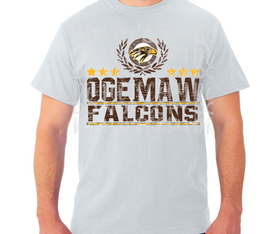 Ogemaw Falcons 2025 Vintage Laurel Falcon Sports Cotton/Poly Blend Top Options
