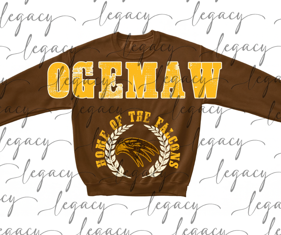 Oversized Jumbo Design Ogemaw Home of the Falcons Crewneck