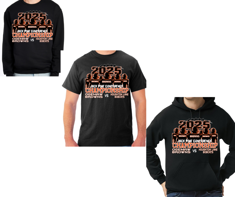 Ogemaw Browns 2025 JPC Championship Cotton/Poly Blend Multi Color Top Options