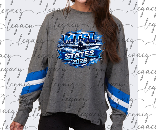 Angelfish States 2026 Varsity Sleeve Women's Boxy Top