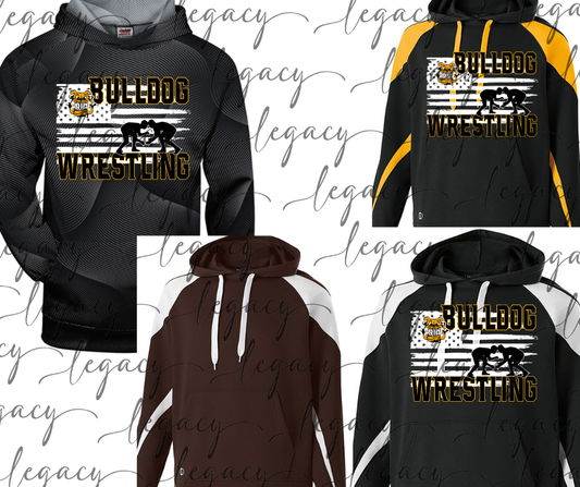 Ogemaw Bulldog Wrestling Flag Specialty Name Brand Hoodie Options Bulldogs 2025