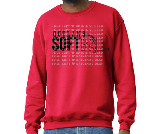 Ogemaw Outlaws 2025 Softball Red Black Gray Top Options Softball laces