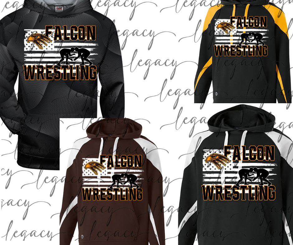 Falcon Flag Specialty Name Brand Hoodie Options Falcon Wrestling 2025