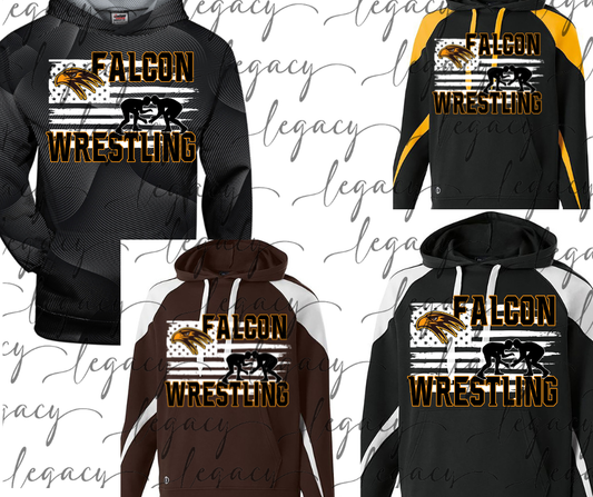 Falcon Flag Specialty Name Brand Hoodie Options Falcon Wrestling 2025