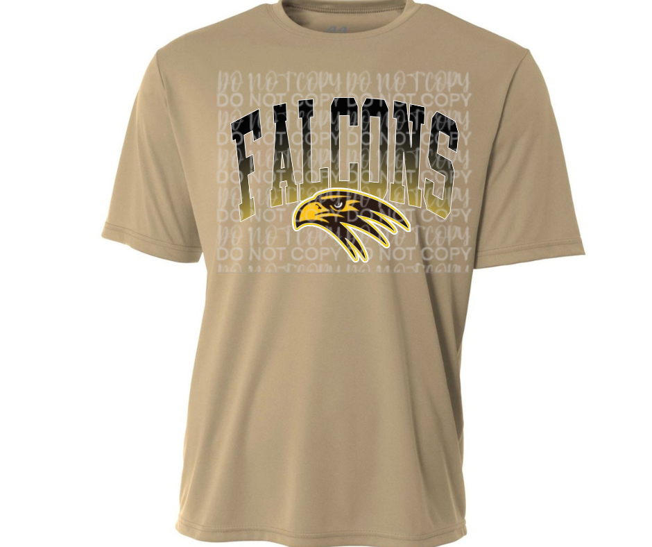Ogemaw Falcons 2025 Ombre University Falcons Logo Dri Fit Top Options