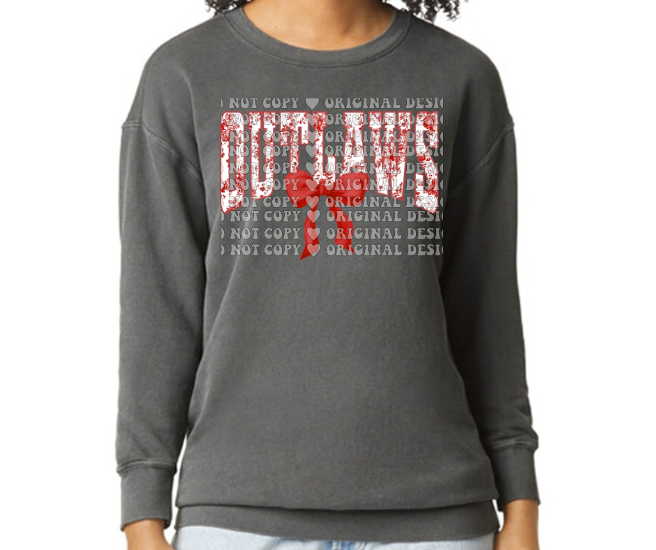 Ogemaw Outlaws 2025 Softball Vintage Comfort Color Top Options Floral Outlaws Bow
