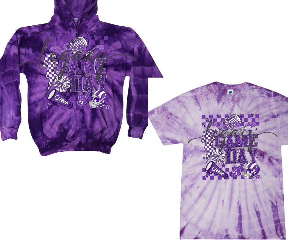 Purple Game Falcon Football Game Day Tie Dye Options