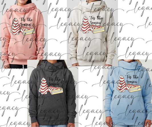 Tis the Season Cake Trees Cowl Neck Top Multi Color Options Holiday Magic