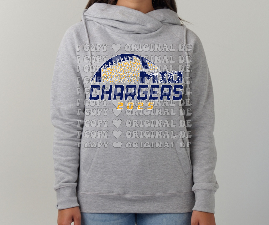 Chargers Football detail Cowl Neck Top Options Mio Chargers 2025