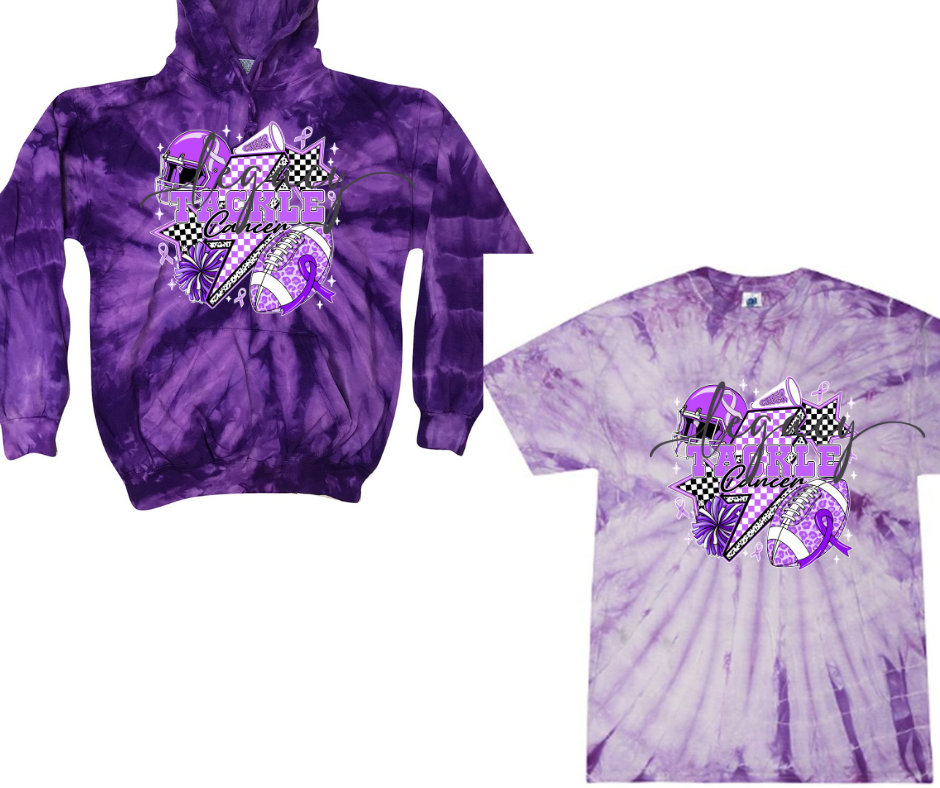 Purple Game Falcon Football Tackle Cancer Tie Dye Options