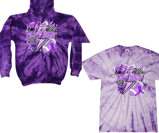 Purple Game Falcon Football Tackle Cancer Tie Dye Options