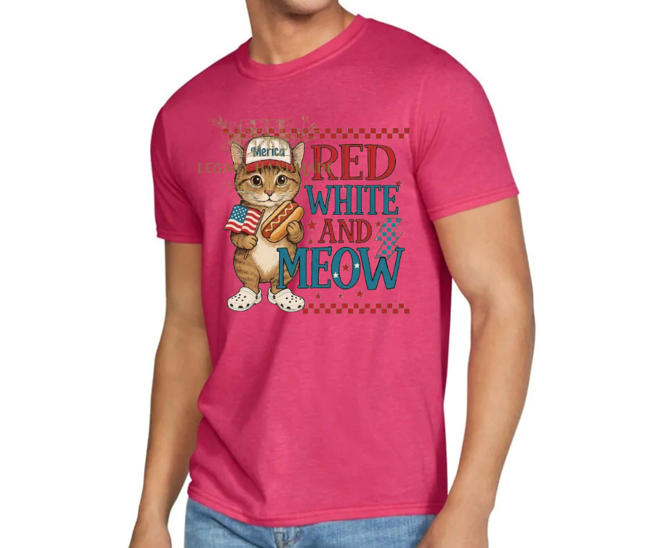 Red White & Meow 4th Red White & Blue American Pride America Freedom 2025