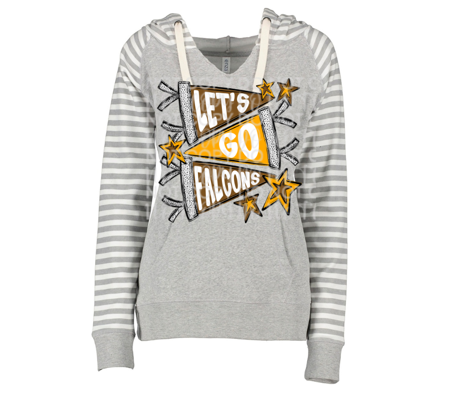 Lets go Falcons Pennant Flag Striped Sleeves Hoodie Top Options Ogemaw Falcons 2025