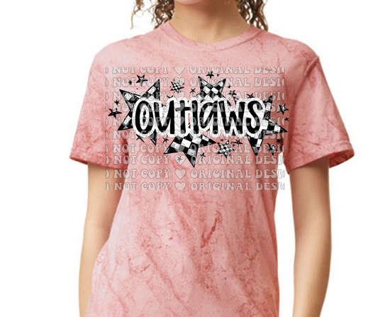 Ogemaw Outlaws 2025 Comfort Colors Smoke Top Options Outlaws Checkered Stars