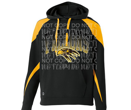 Ogemaw Falcons 2025 Ombre Falcon Logo Specialty Name Brand Hoodie Options