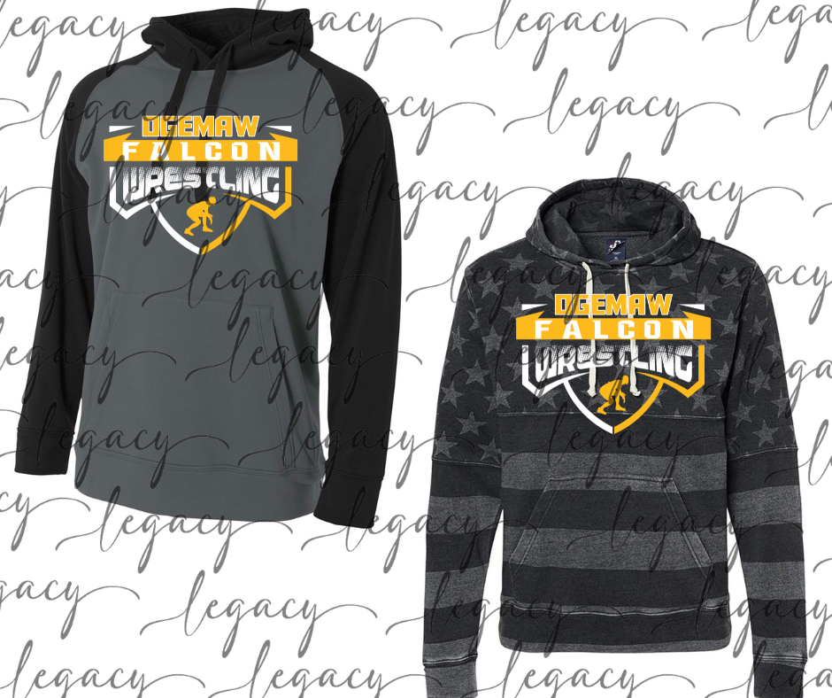 Ogemaw Falcon Wrestling Wrestler Specialty Name Brand Hoodie Options Falcon Wrestling 2025