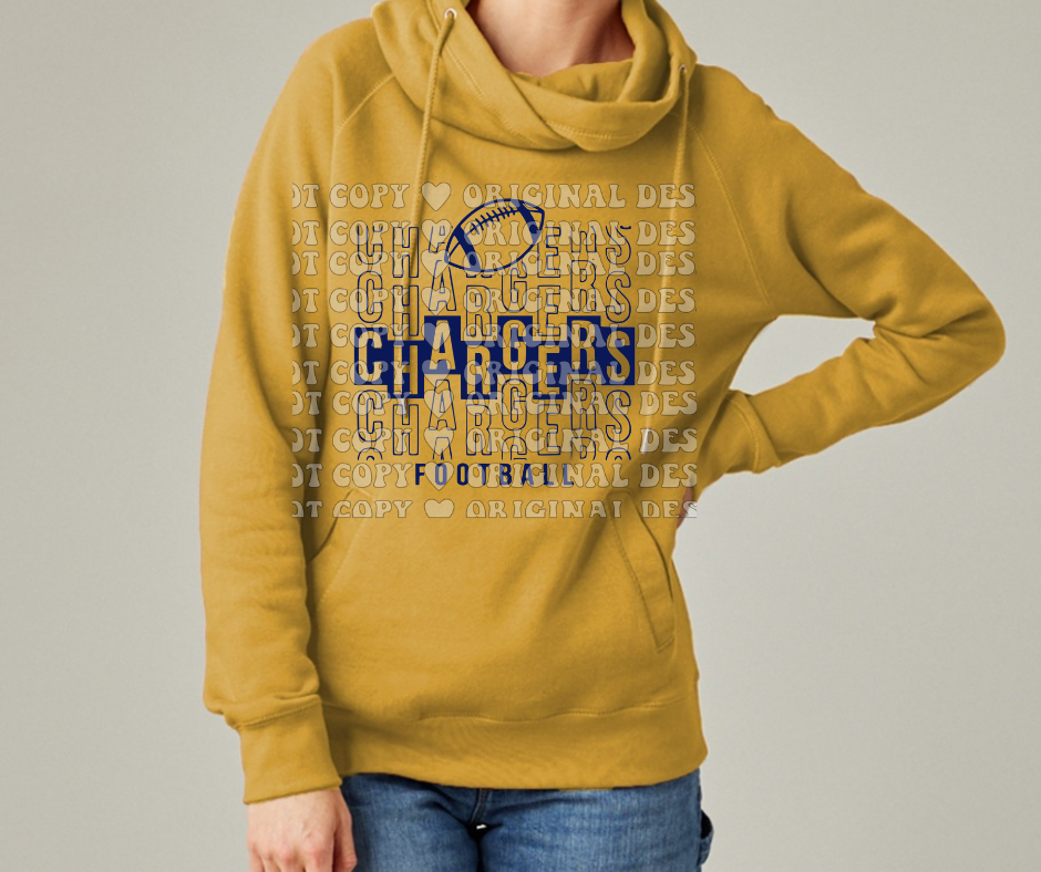 Chargers Funky Stacked Cowl Neck Top Options Mio Chargers 2025