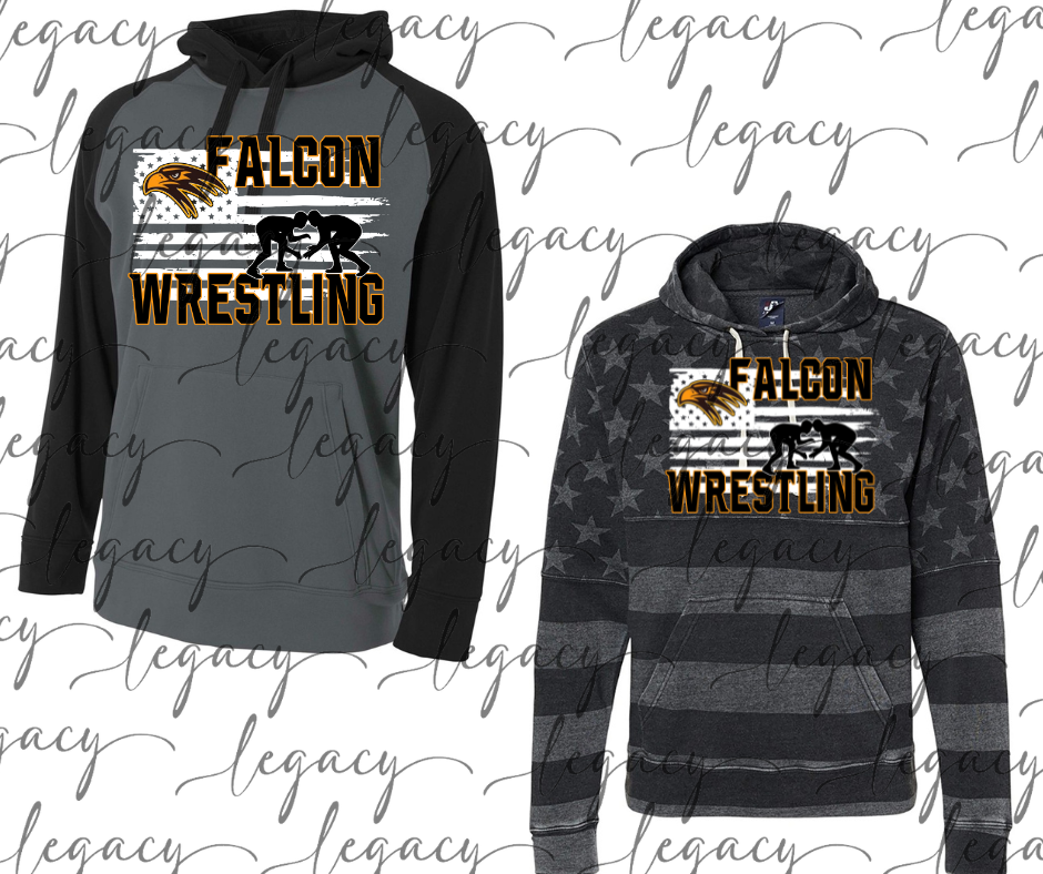 Falcon Flag Specialty Name Brand Hoodie Options Falcon Wrestling 2025
