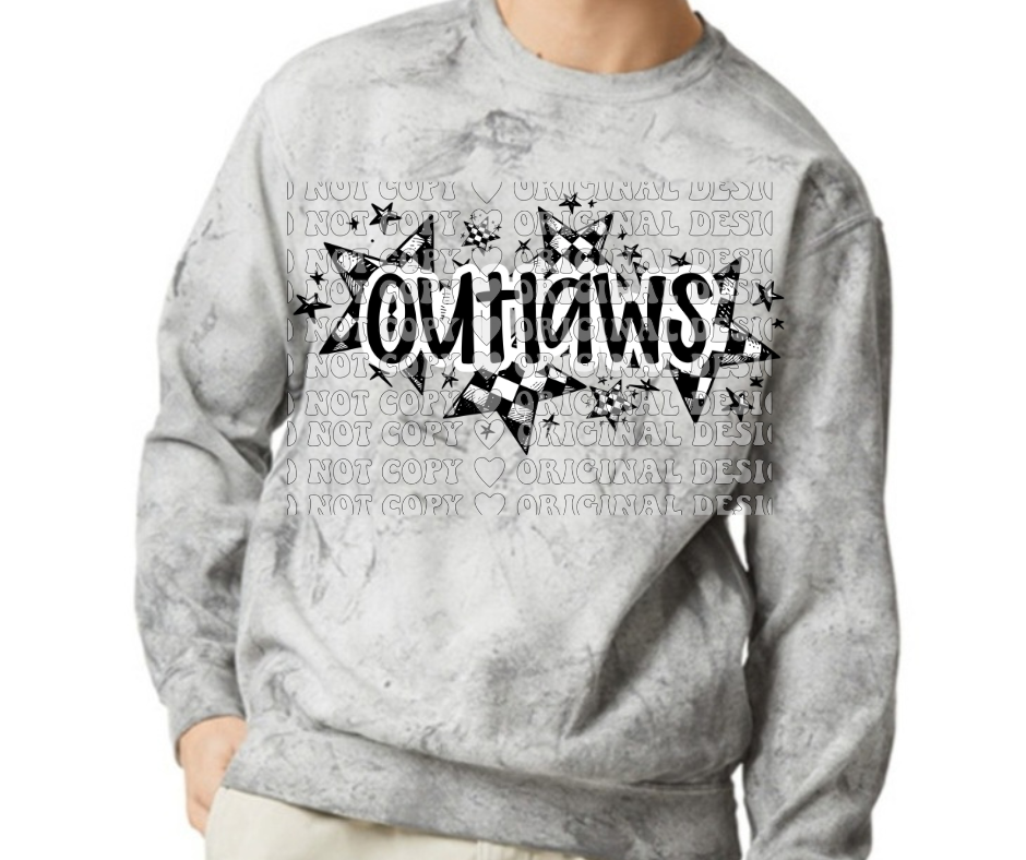 Ogemaw Outlaws 2025 Comfort Colors Smoke Top Options Outlaws Checkered Stars
