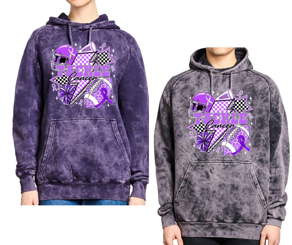 Purple Game Falcon Football Tackle Cancer Cloud Hoodie Options