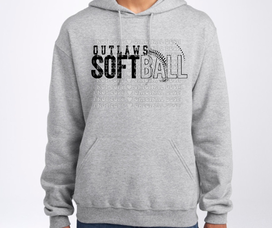 Ogemaw Outlaws 2025 Softball Red Black Gray Top Options Softball laces