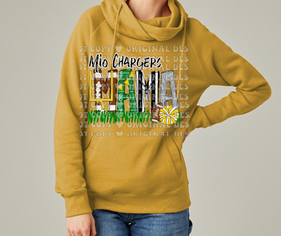 Chargers Mama optional sleeve detail Cowl Neck Top Options Mio Chargers 2025