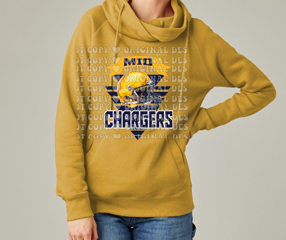Chargers Banner Cowl Neck Top Options Mio Chargers 2025