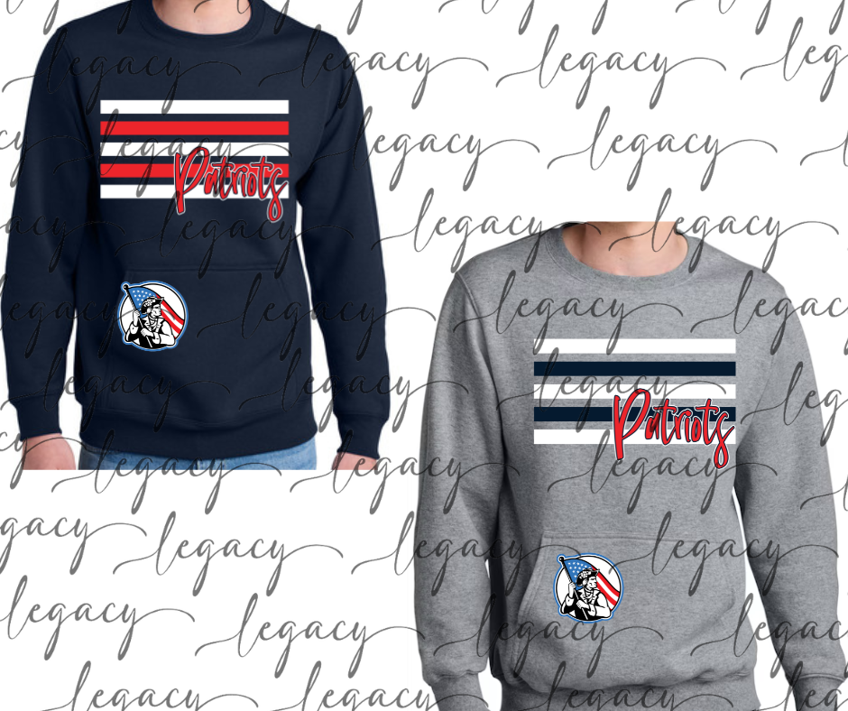 Pocket Detail Crewneck Multi Teams Schools Options Youth & Adult Top