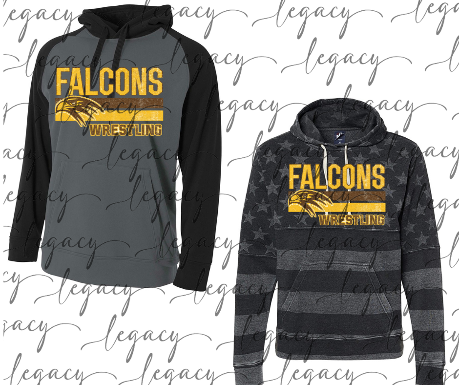 Falcons Wrestling Distressed Stripes Specialty Hoodie Options Falcon Wrestling 2025