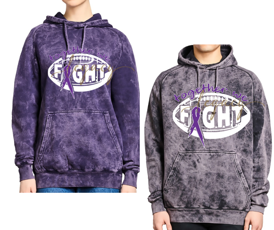 Purple Game Falcon Football Together We Fight Ribbon Cloud Hoodie Options