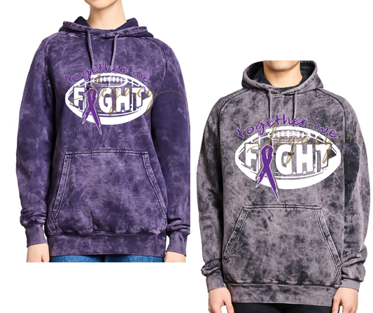 Purple Game Falcon Football Together We Fight Ribbon Cloud Hoodie Options