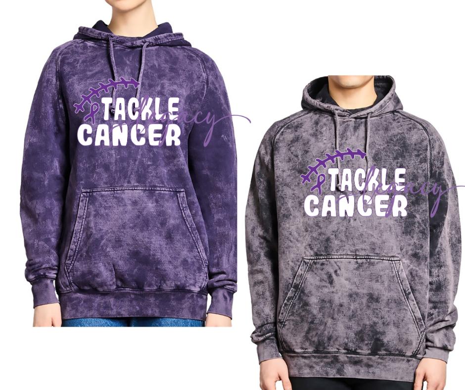 Purple Game Falcon Football Tackle Cancer Ribbon Cloud Hoodie Options