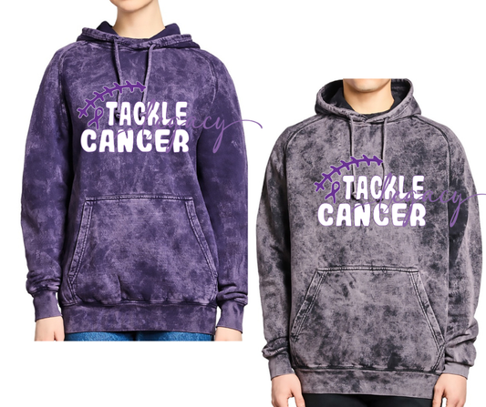 Purple Game Falcon Football Tackle Cancer Ribbon Cloud Hoodie Options