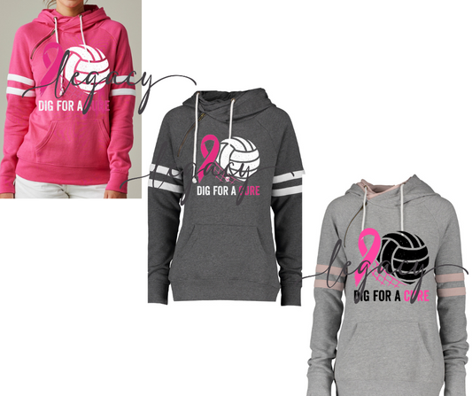 Pink Out Volleyball Dig Double Hood Top Options Falcon Pink Out