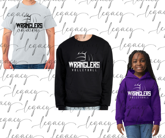 Wranglers Volleyball Wranglers 2025 Cotton/Poly Blend Multi Color Top Options