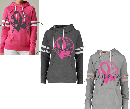Pink Out Volleyball Ribbon Double Hood Top Options Falcon Pink Out