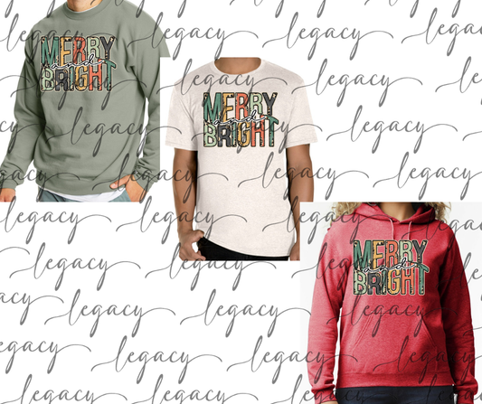 Merry & Bright Cotton/Poly Blend Multi Color Top Options Holiday Magic