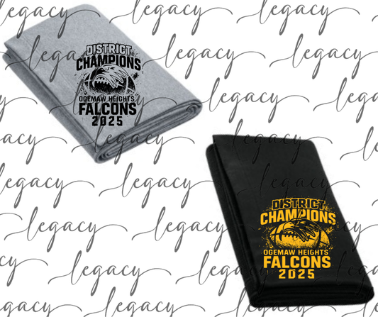 Falcon Football DISTRICT CHAMPS 2025 Game Stadium Blanket