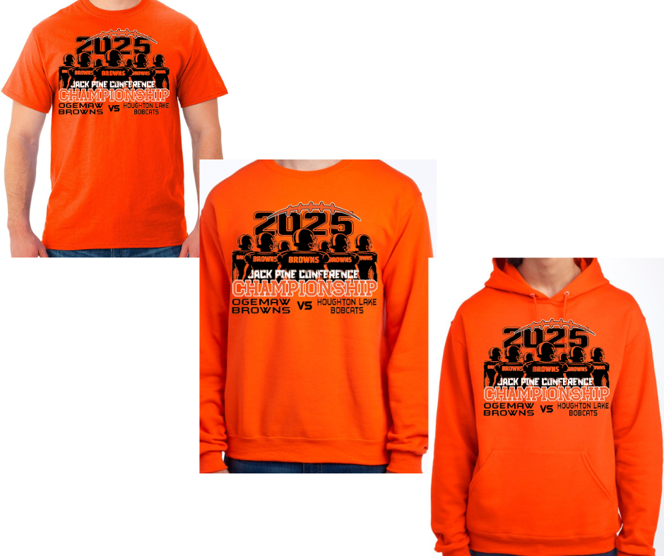 Ogemaw Browns 2025 JPC Championship Cotton/Poly Blend Multi Color Top Options