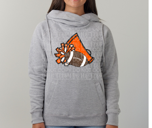Ogemaw Browns 2025 Pom Megaphone Football Cowl Neck Top Options